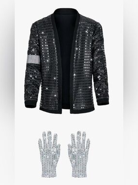 Michael Jackson, Boys Coat and gloves Costume, Boy Size 12 - 14. kids